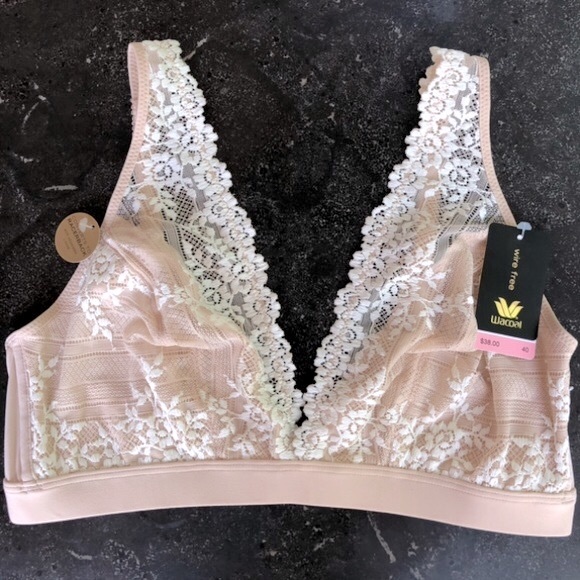 3 Piece - Wacoal lace-trimmed bralette & 2pair matching high-cut panties, “sand” - Picture 11 of 14